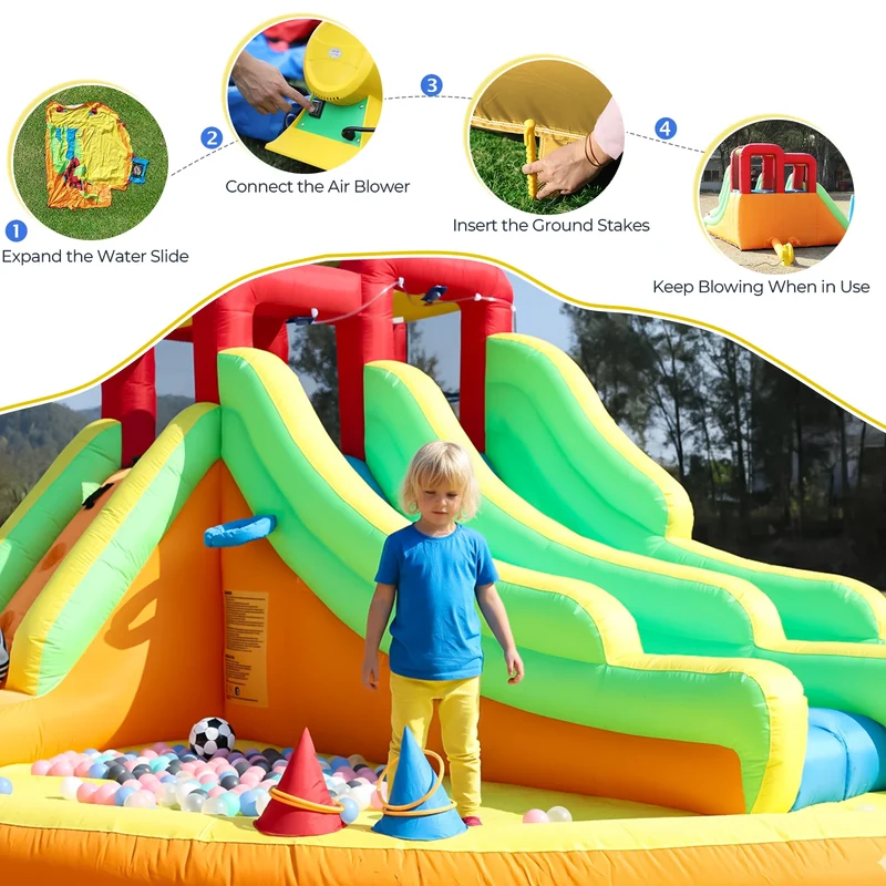 Toboggan Aquatique Gonflable Orange