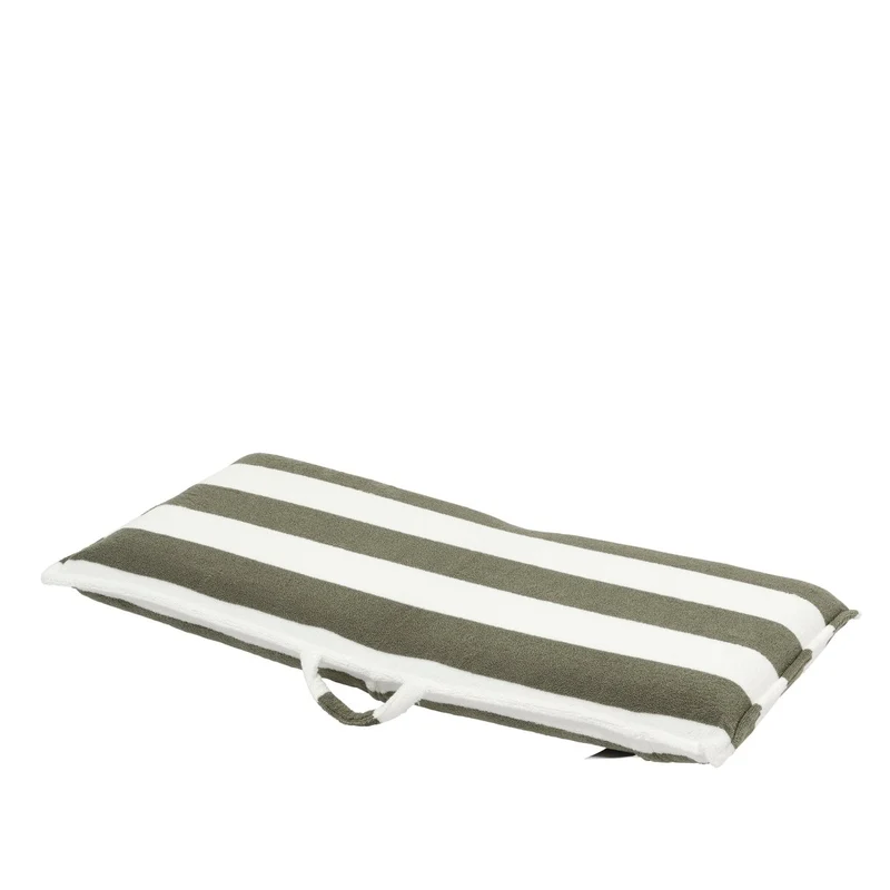 Terry Travel Lounger - Olive Stripe