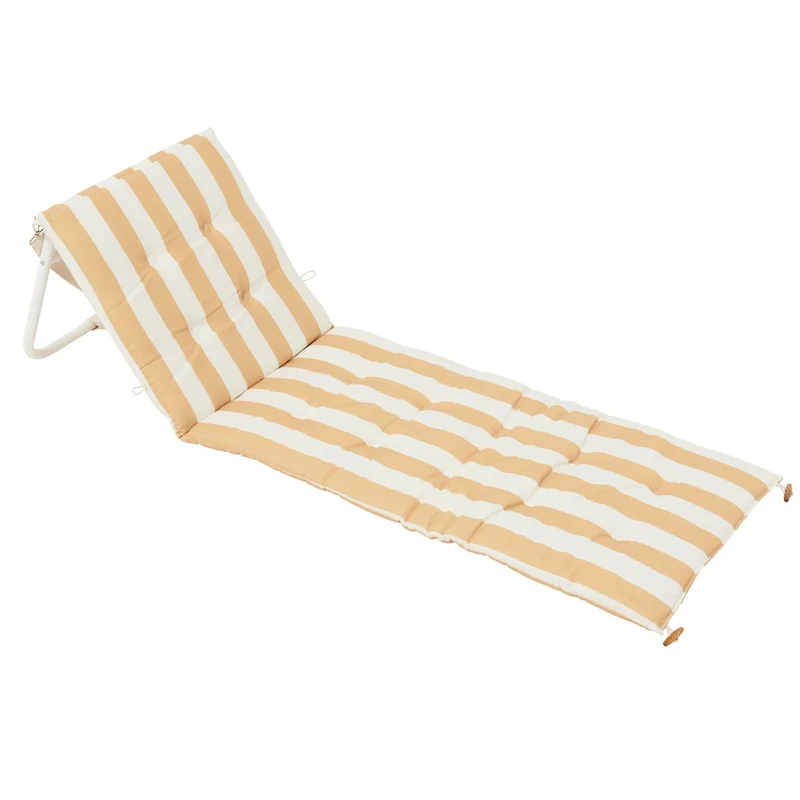 Reclining Beach Chair - Mango Bay Mustard Stripe