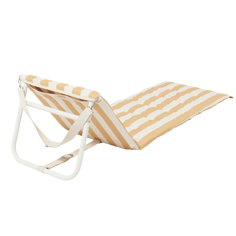 Reclining Beach Chair - Mango Bay Mustard Stripe