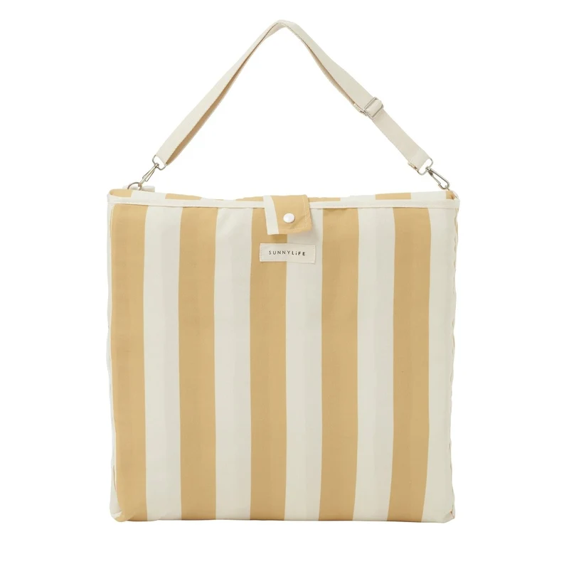 Reclining Beach Chair - Mango Bay Mustard Stripe