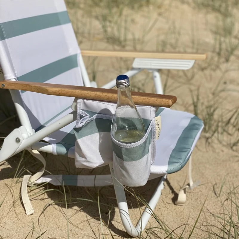 Deluxe Beach Chair - La Palma Sage Stripe