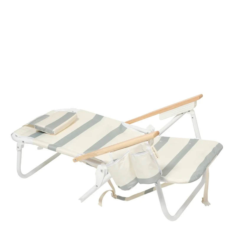Deluxe Beach Chair - La Palma Sage Stripe