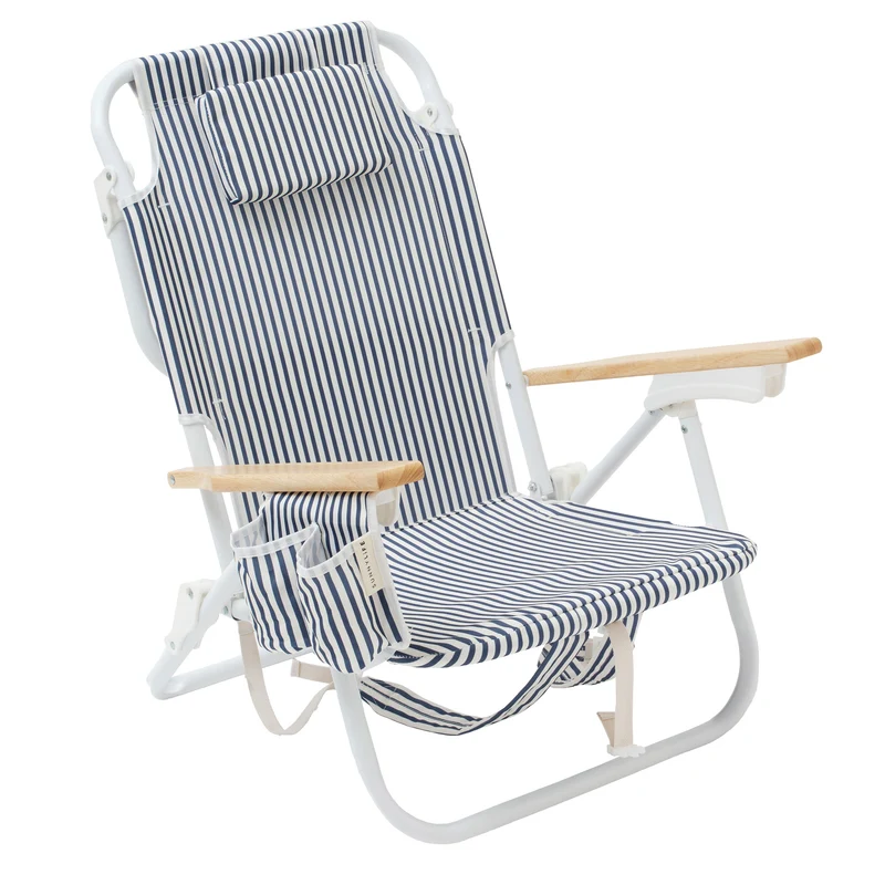 Deluxe Beach Chair - The Resort Navy Stripe