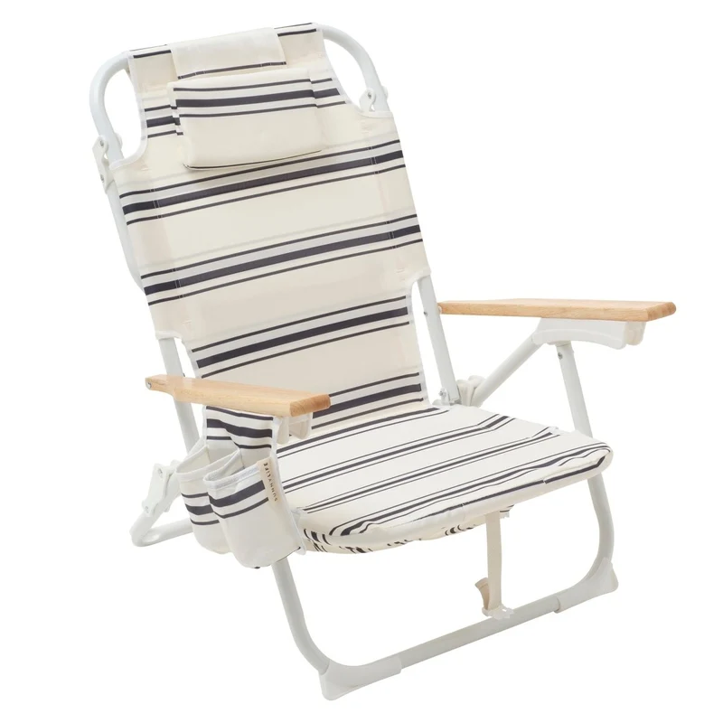 Deluxe Beach Chair - Casa Fes Black Stripe