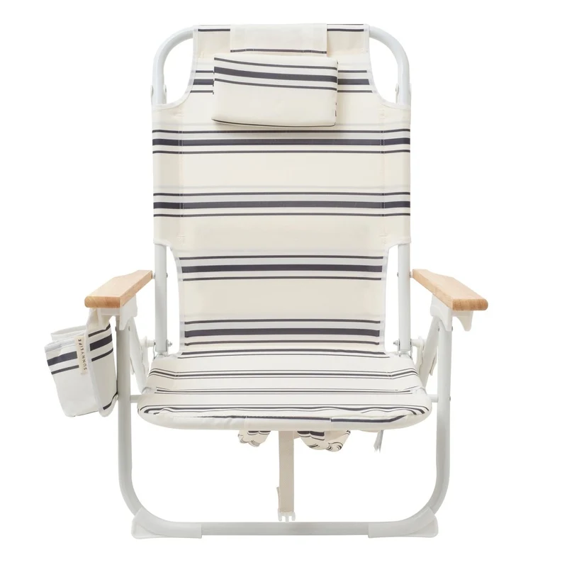 Deluxe Beach Chair - Casa Fes Black Stripe