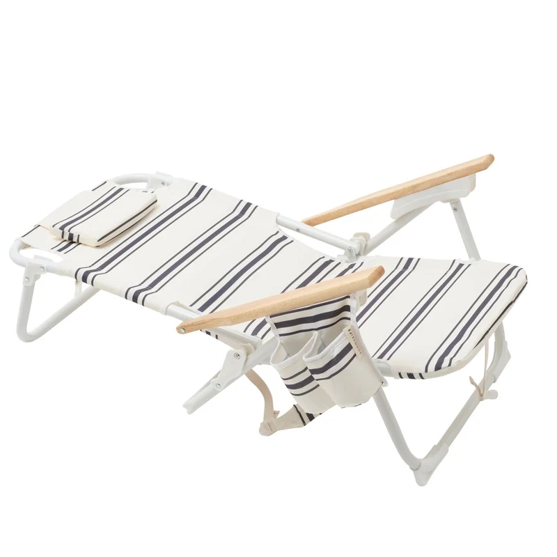 Deluxe Beach Chair - Casa Fes Black Stripe