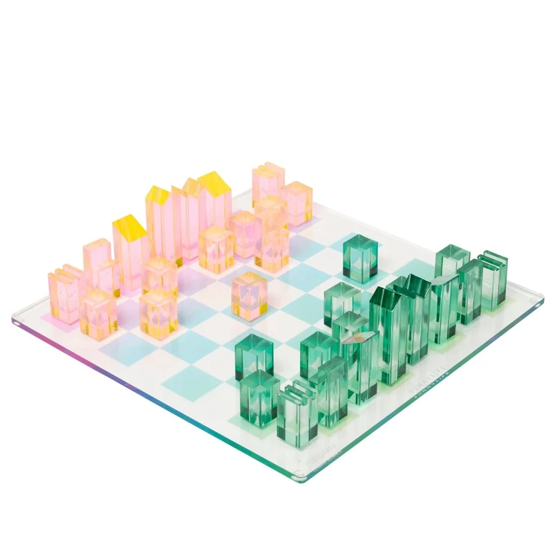 Lucite Chess & Checkers - Ombre
