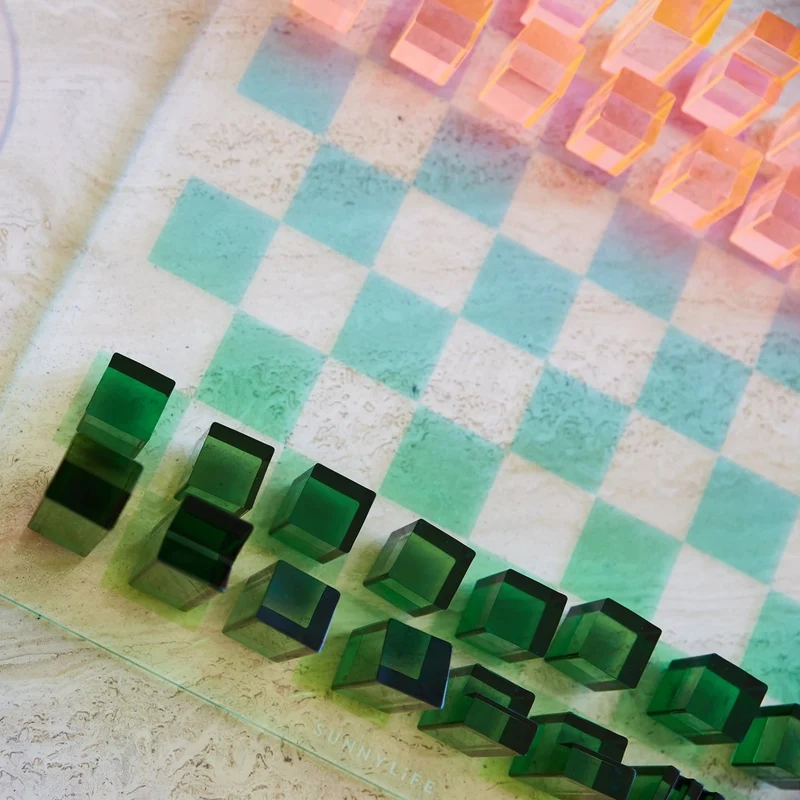 Lucite Chess & Checkers - Ombre