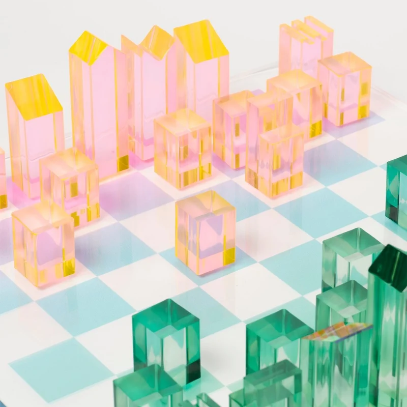 Lucite Chess & Checkers - Ombre