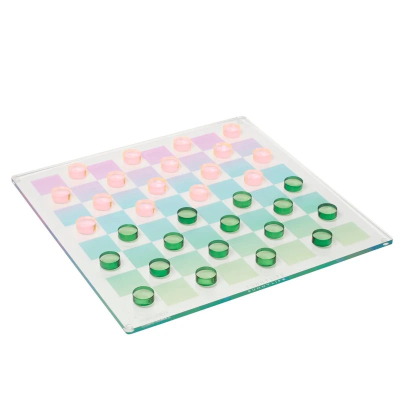 Lucite Chess & Checkers - Ombre