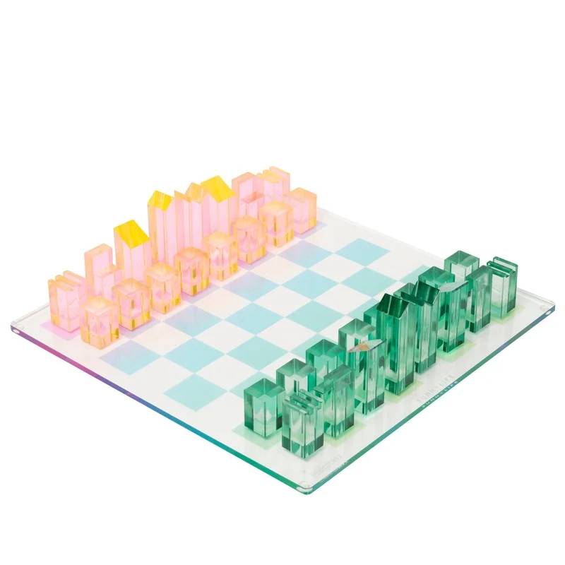 Lucite Chess & Checkers - Ombre