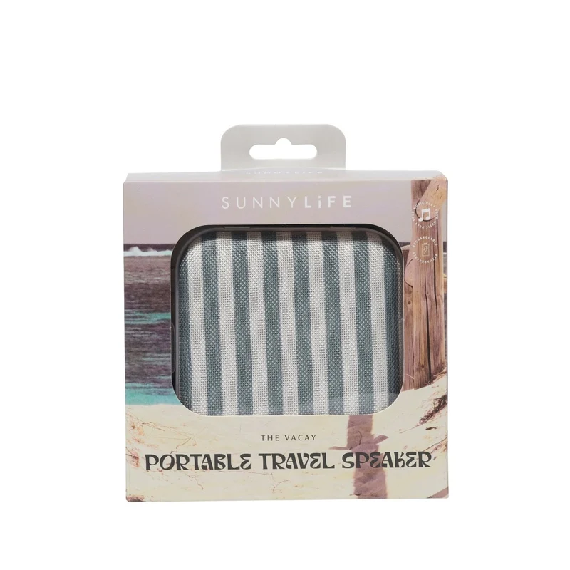 Portable Travel Speaker - The Vacay Olive Stripe