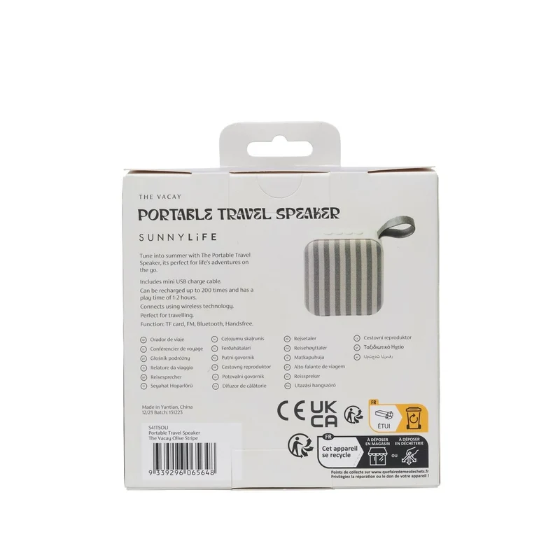 Portable Travel Speaker - The Vacay Olive Stripe