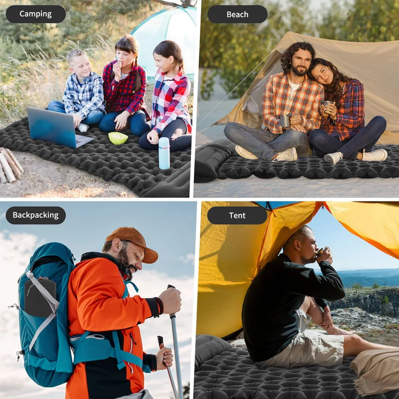 Matelas de Camping Gonflable Double Oreiller