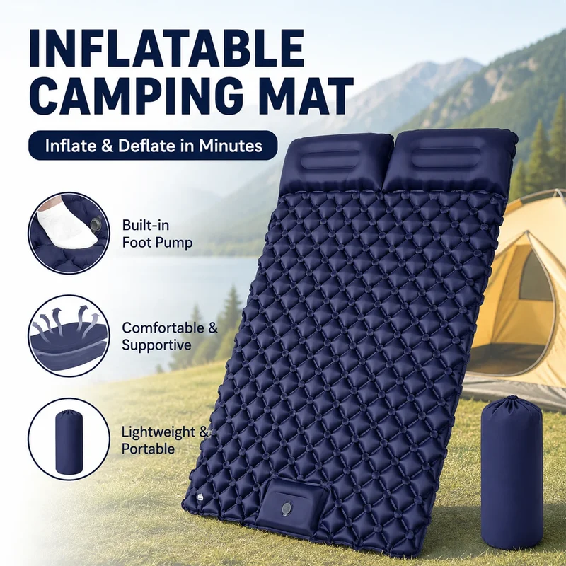 Matelas de Camping Gonflable Pompe Intégrée