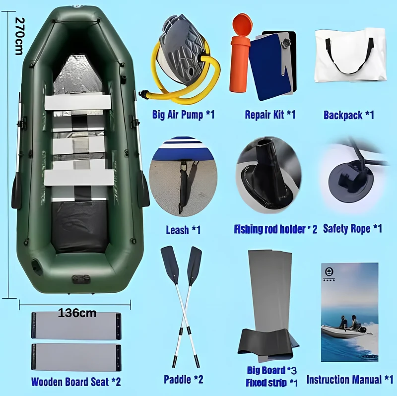Bateau Gonflable Pêche PVC 4 Personnes