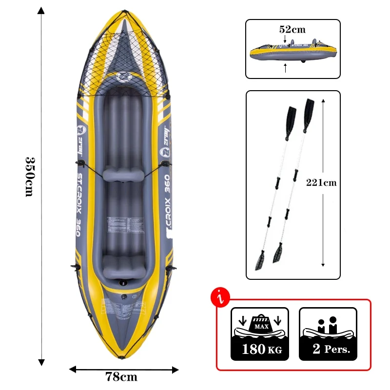 Bateau Gonflable Kayak 2 Places Renforcé