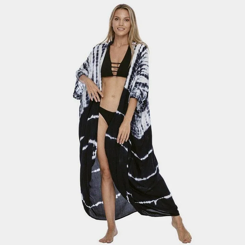 Tie Dye Kimono Beach Dress for Women - Summer Beachwear Outfits
