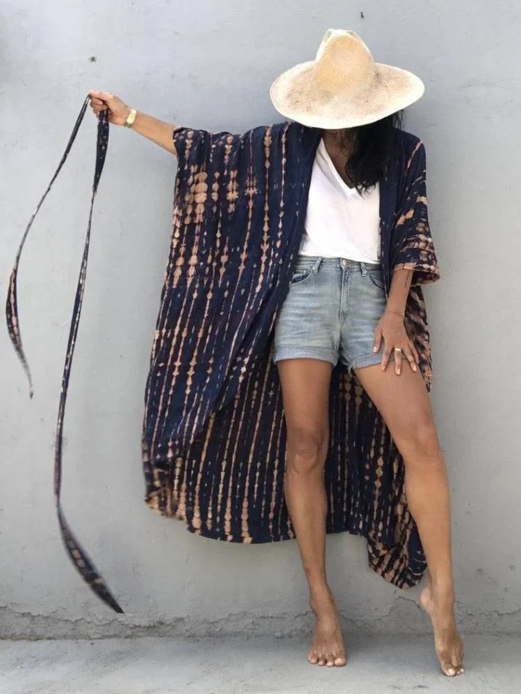 Tie Dye Kimono Beach Dress for Women - Summer Beachwear Outfits