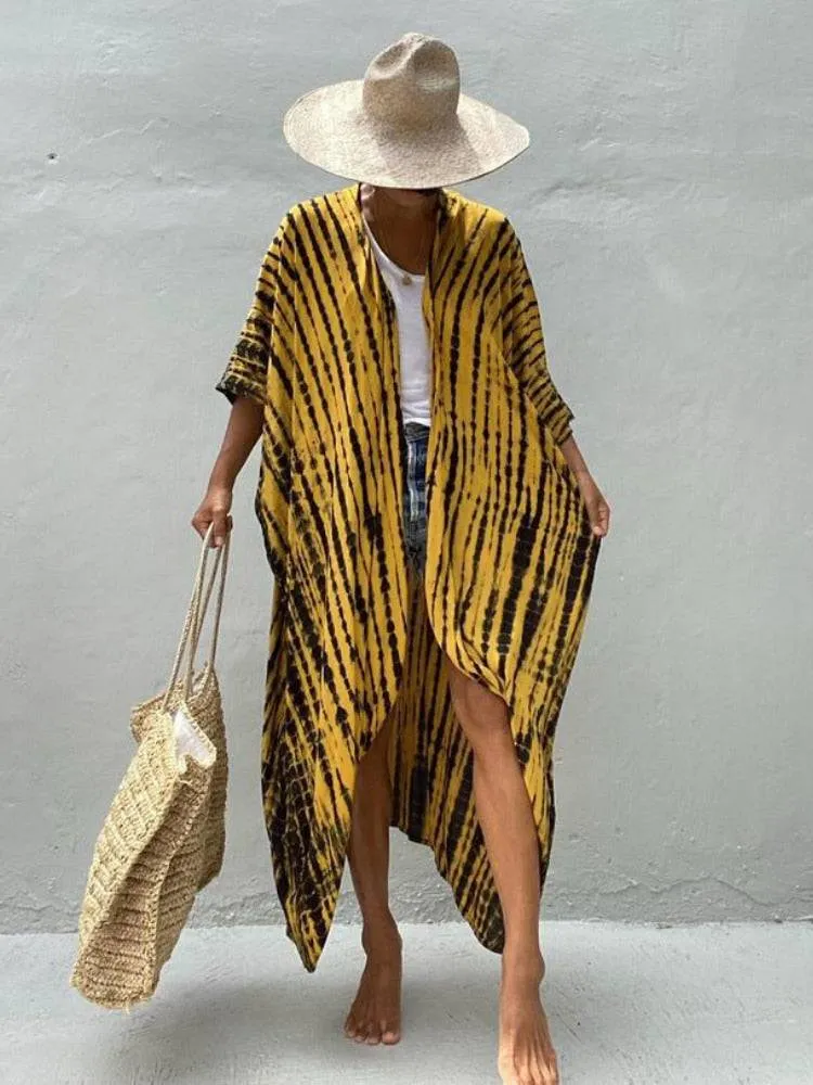 Tie Dye Kimono Beach Dress for Women - Summer Beachwear Outfits