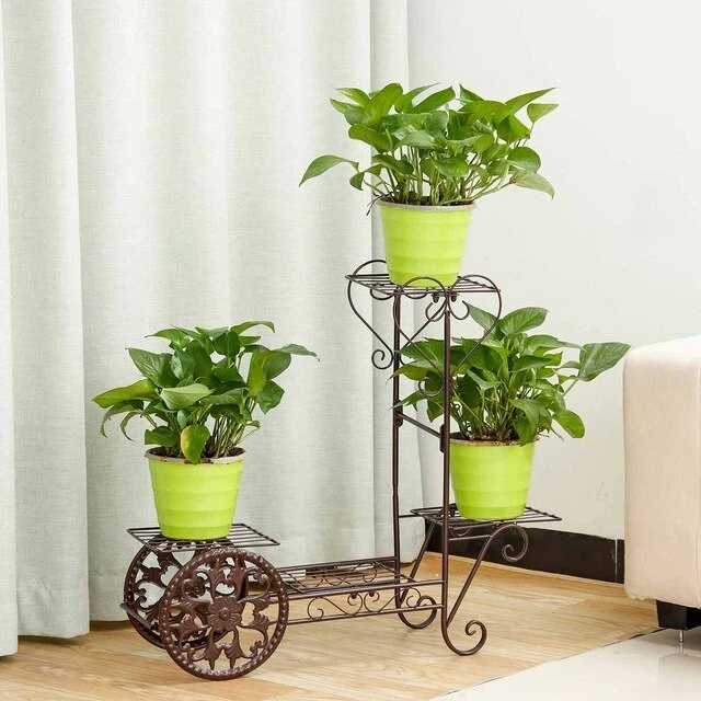 Porte Plante Fer Forgé Marron