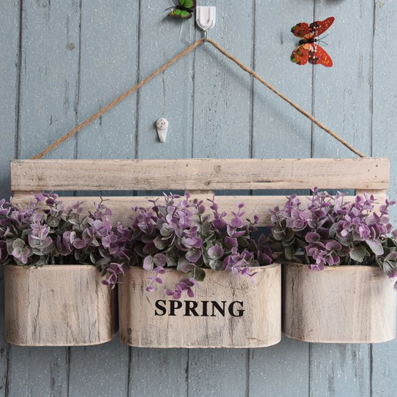 Porte Plante Mural Décoratif en Bois
