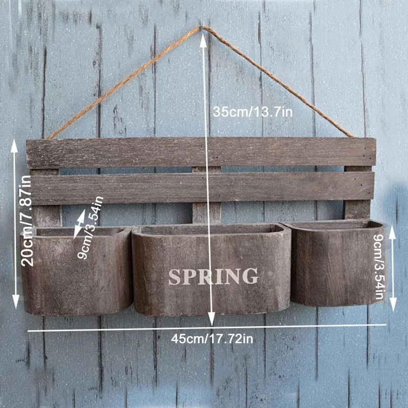 Porte Plante Mural Décoratif en Bois