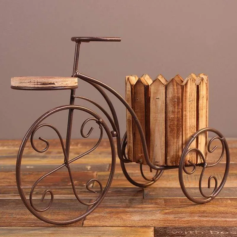 Porte Plante Vélo Bois