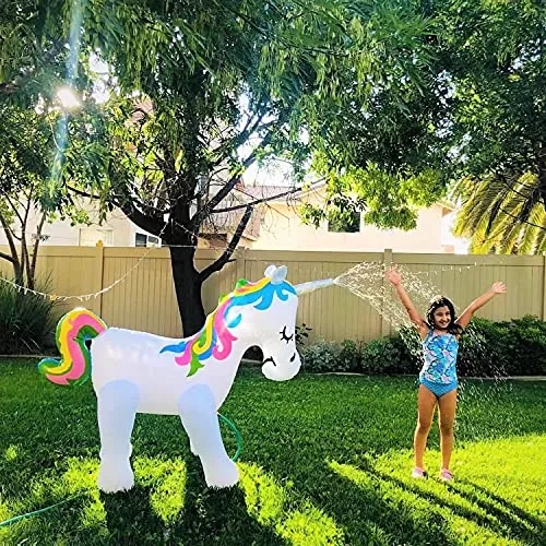 Arroseur gonflable licorne géant