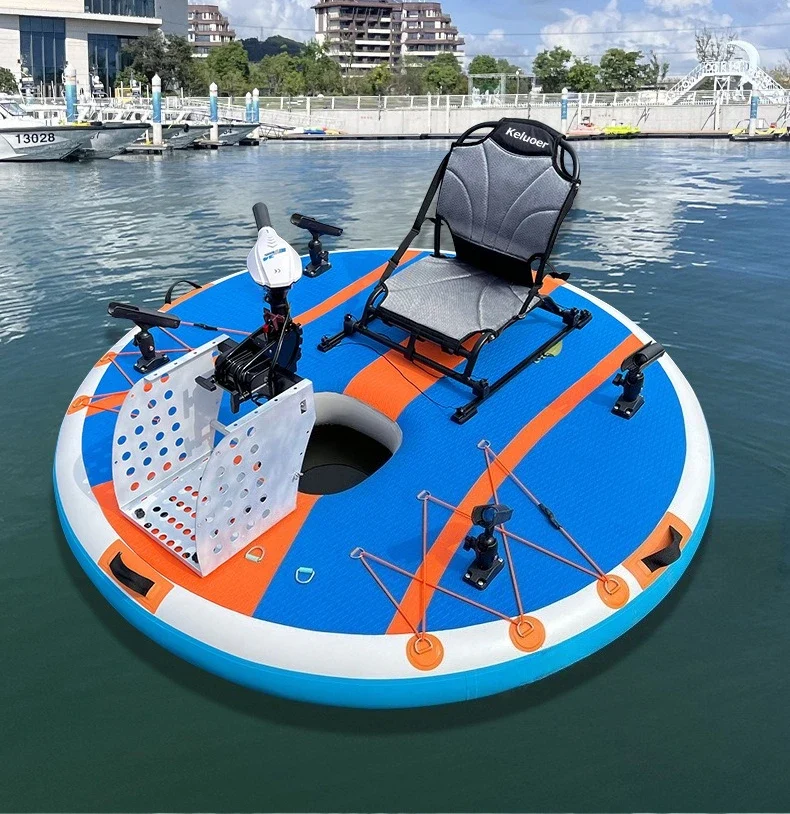 Plateforme Flottante Gonflable de Pêche Ronde