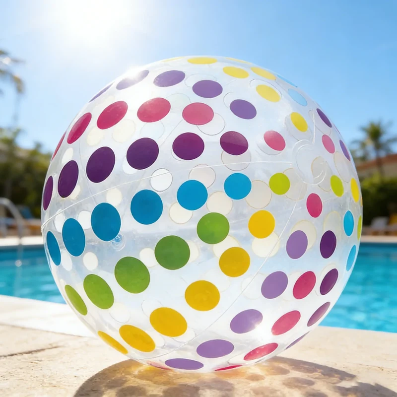 Ballon Gonflable Transparent Pois Rayures