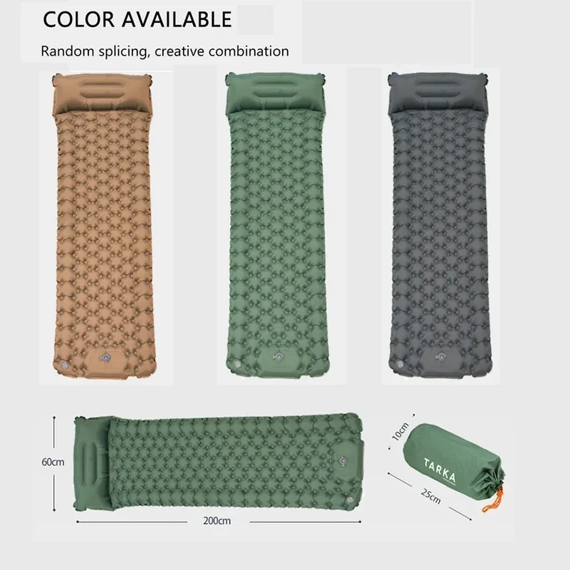 Matelas de Camping Gonflable Extra-Long Nylon