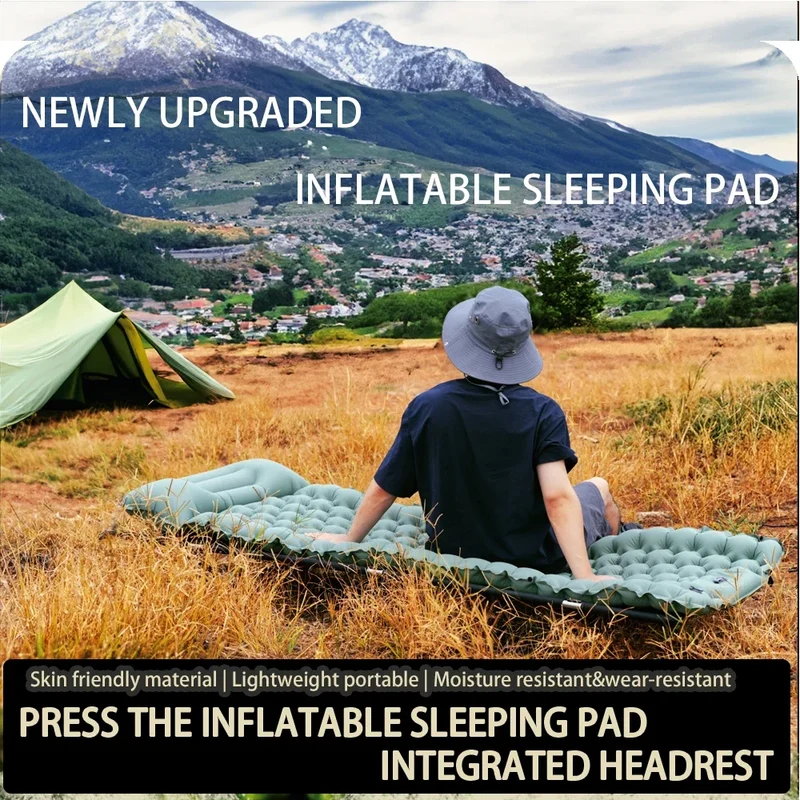 Matelas de Camping Gonflable Extra-Long Nylon