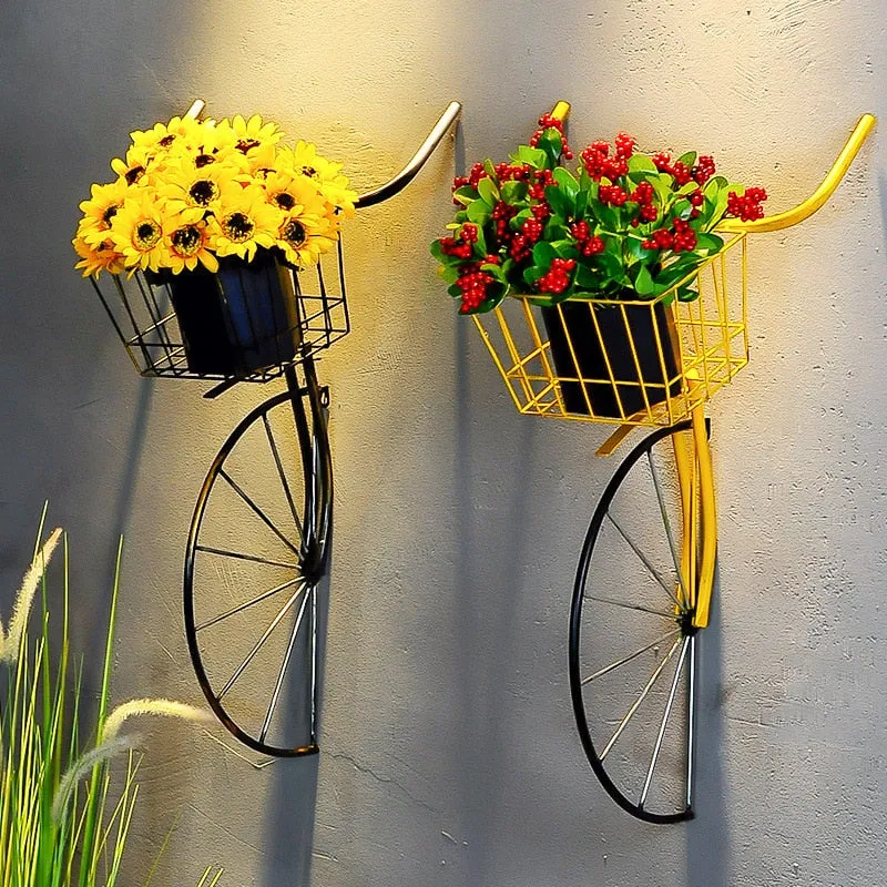 Porte Plante Vélo Déco Mural