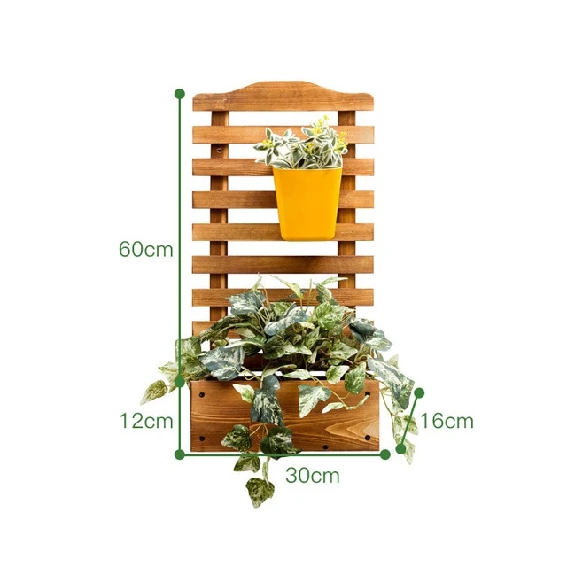 Porte Plante Mural en Bois