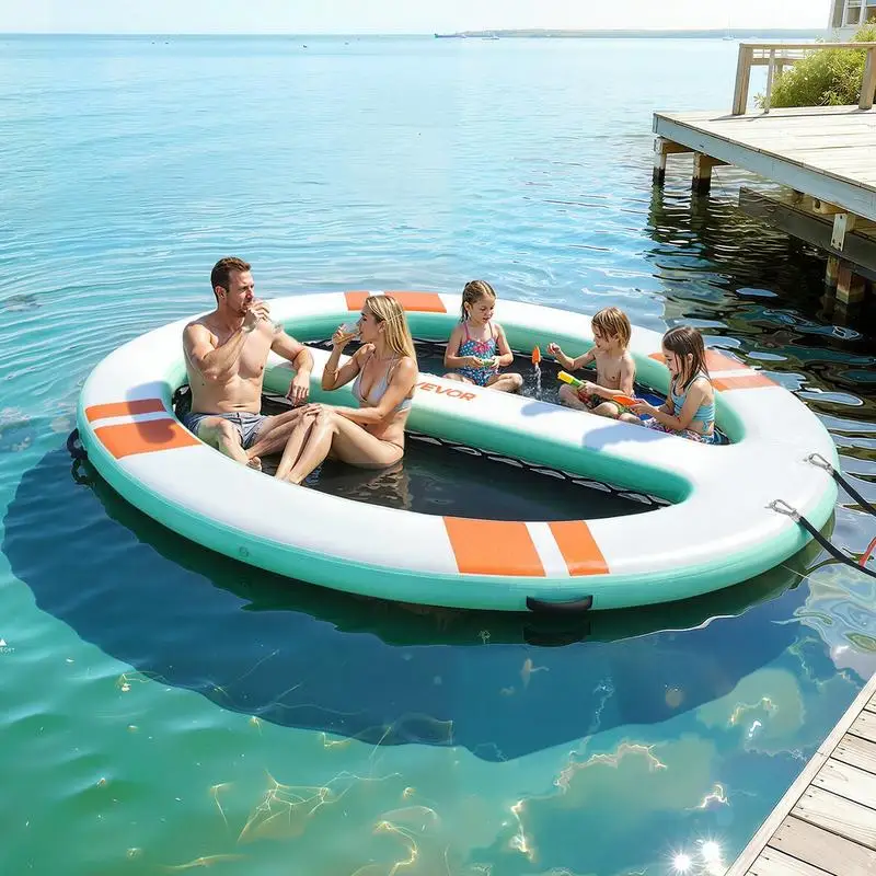 Plateforme Flottante Gonflable Ronde Piscine