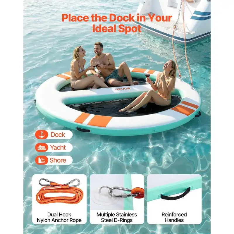 Plateforme Flottante Gonflable Ronde Piscine
