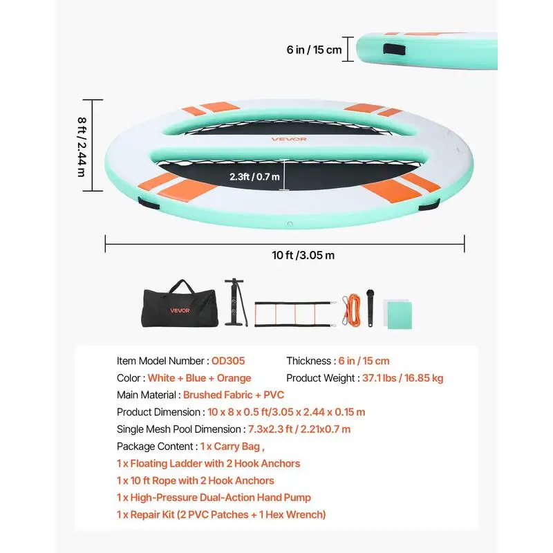 Plateforme Flottante Gonflable Ronde Piscine