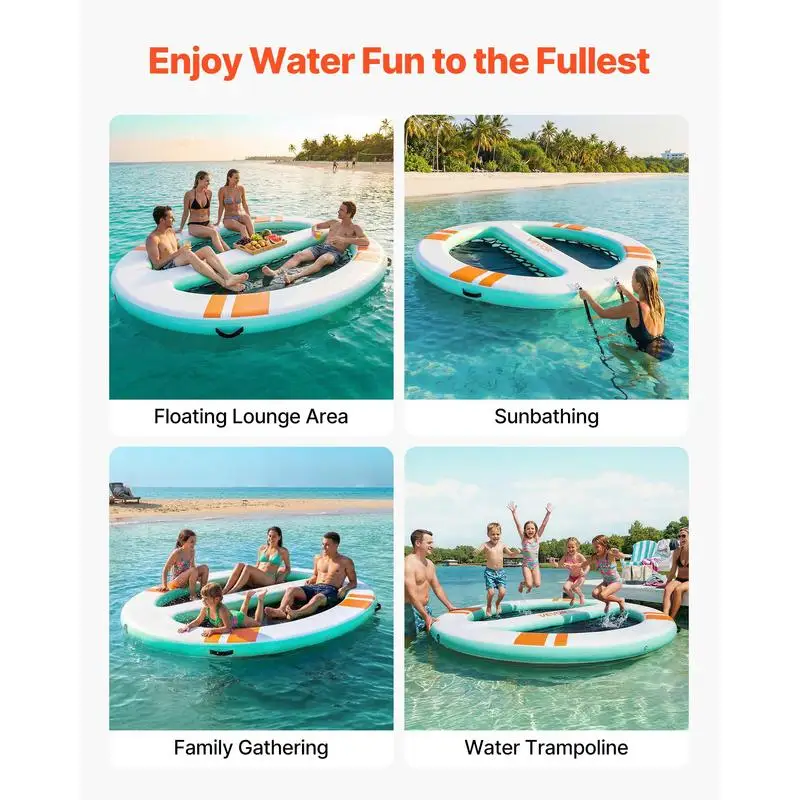 Plateforme Flottante Gonflable Ronde Piscine