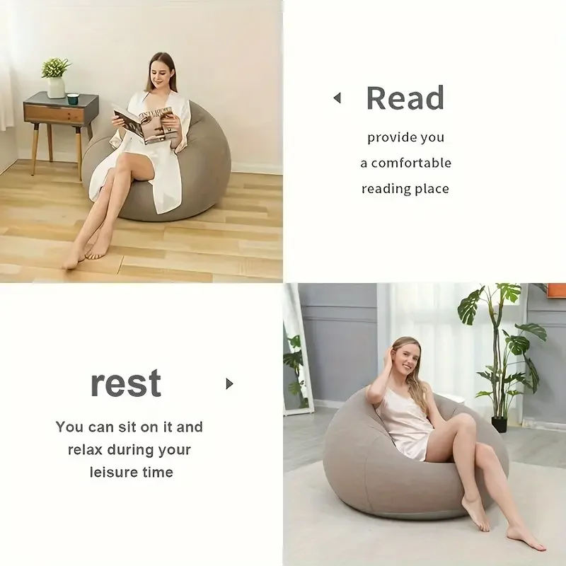 Canapé Gonflable Pouf Rond Portable