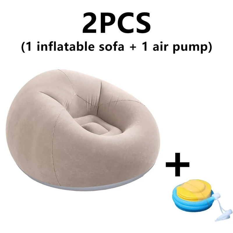 Canapé Gonflable Pouf Rond Portable