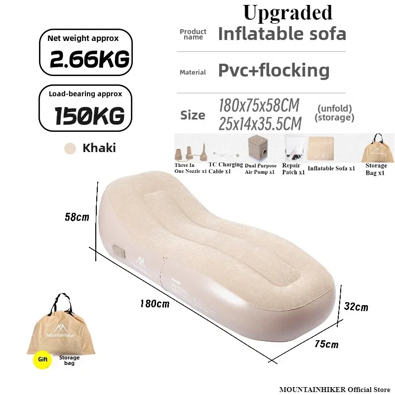 Matelas de Camping Gonflable Automatique Kaki