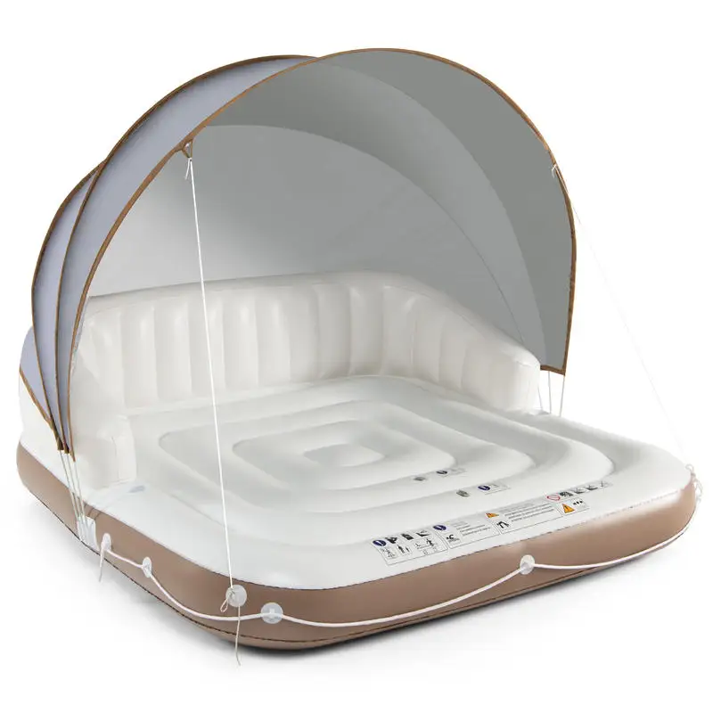 Plateforme Flottante Gonflable Auvent Piscine