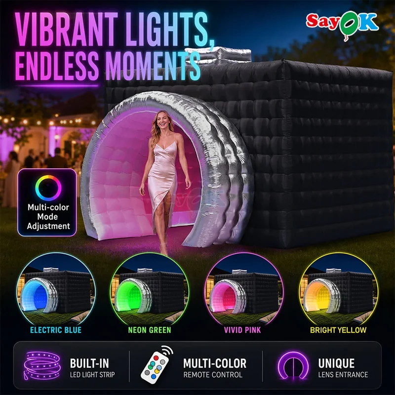 Cabine Selfie Gonflable Cube LED