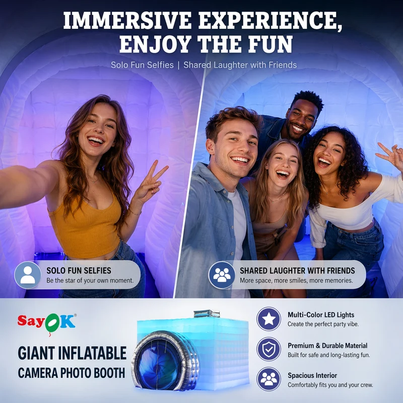 Cabine Selfie Gonflable Cube LED