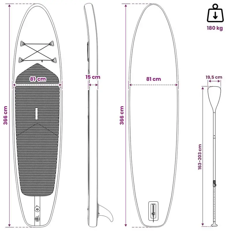 Stand Up Paddle Gonflable Rigide Bleu
