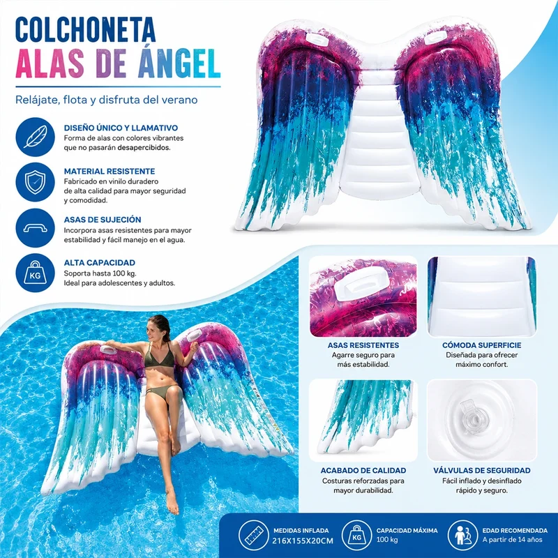 Matelas Gonflable Ailes d'Ange Piscine