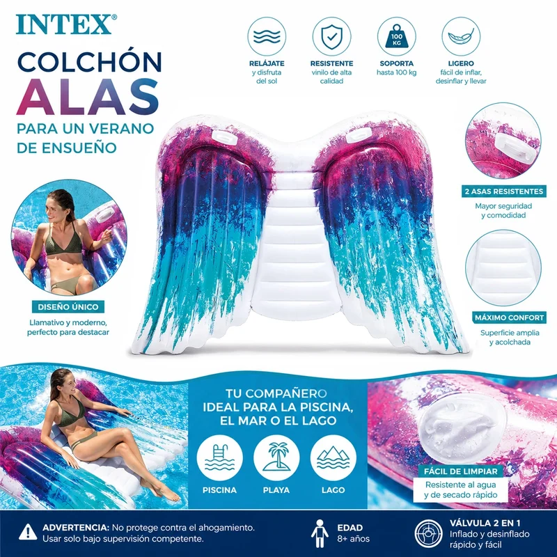 Matelas Gonflable Ailes d'Ange Piscine
