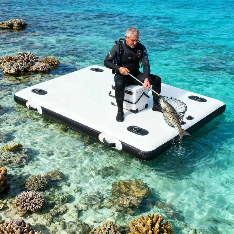 Plateforme Flottante Gonflable Pêche Pliable